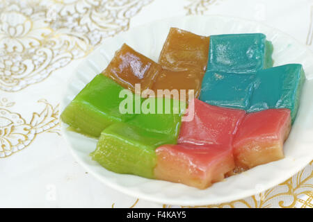 Thai dessert, gâteau sucré couche ou kanom chan Banque D'Images