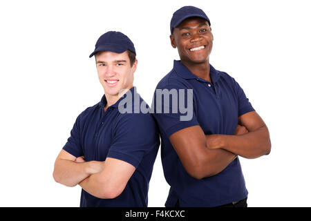 Portrait of happy young co-workers with arms crossed Banque D'Images