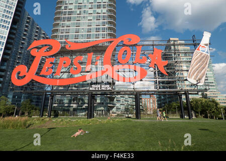 Le Pepsi-cola signer à Long Island City, Queens photo de jen lombardo Banque D'Images