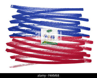 Flag illustration réalisée avec stylo - Haïti Banque D'Images