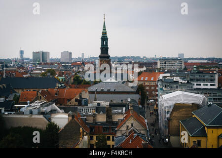 Vue depuis la tour ronde de Copenhague, Danemark. Banque D'Images