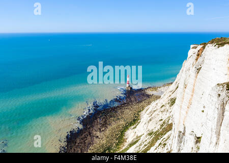 Falaises de craie et phare de Beachy Head, près de Eastbourne, East Sussex, England, UK Banque D'Images