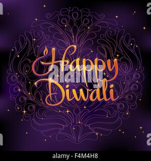 Belle carte de souhaits pour la communauté hindoue. Happy diwali background illustration festival. Illustration de Vecteur