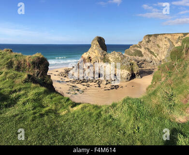 Plage de Porth Newquay Cornwall Island Whipsiderry Banque D'Images