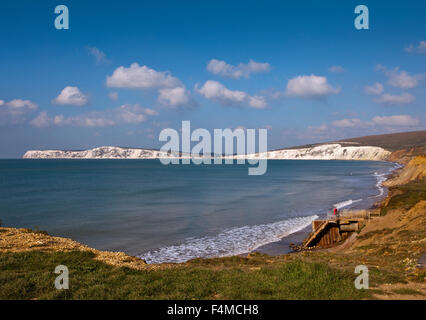 Freshwater Bay, île de Wight, Hampshire, Angleterre Banque D'Images