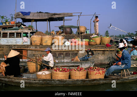 Marché flottant de Cai Rang, Can Tho, Delta du Mékong, Vietnam Banque D'Images