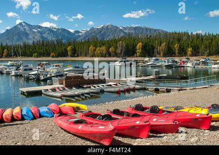 Colter Bay Marina, le lac Jackson, Wyoming, USA Banque D'Images