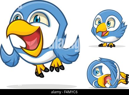 Drôle de personnage de l'Oiseau Bleu Illustration de Vecteur