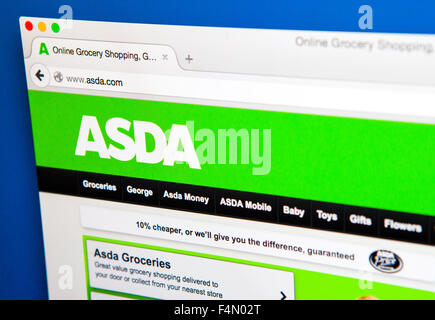 Londres, Royaume-Uni - 19 juin 2015 : La page d'accueil du site web de l'ASDA, le 19 juin 2015. Banque D'Images