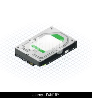 Disque dur isométrique Illustration de Vecteur