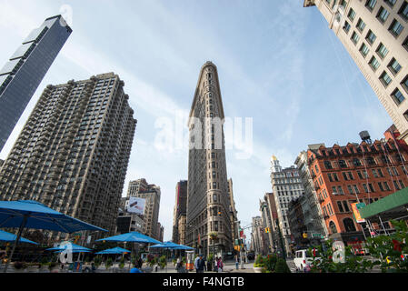 L'emblématique Flatiron Building à Manhattan, New York City USA Banque D'Images