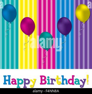 Joyeux anniversaire ballon carte en format vectoriel. Illustration de Vecteur