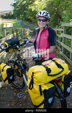 Le cyclotourisme sur la national cycle Network (NCN) Route 72 Banque D'Images