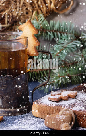 Shortbread cookies de Noël pour les tasses Banque D'Images