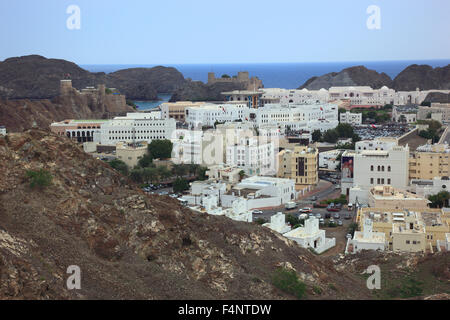 Regardez la vieille ville de Muscat Banque D'Images