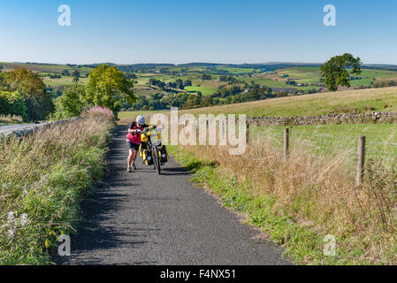 Le cyclotourisme sur la national cycle Network (NCN) Route 72 Banque D'Images