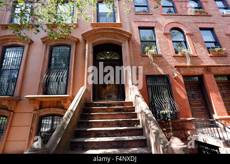 Appartements Brownstone off Lafayette Avenue. dans la section de Fort Greene Brooklyn New York City Banque D'Images