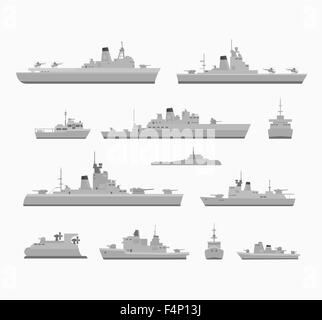 Ensemble de navires de guerre Illustration de Vecteur
