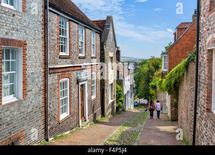 Keere Street dans la vieille ville, Lewes, England, UK Banque D'Images