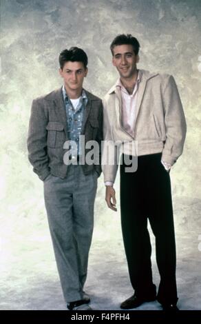 Sean Penn et Nicolas Cage / de course avec la Lune / 1984 réalisé par Richard Benjamin Banque D'Images