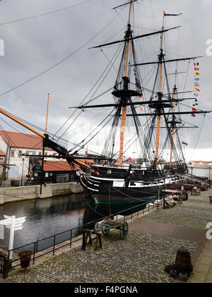 HMS Trincomalee fait maintenant partie du Musée National de la Marine royale de la famille. Banque D'Images