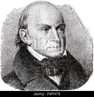 John Quincy Adams (1767-1848), 6e président des États-Unis, gravure, 1889 Banque D'Images