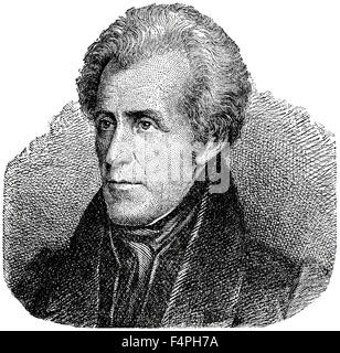 Andrew Jackson (1767-1845), 7e président des États-Unis, gravure, 1889 Banque D'Images