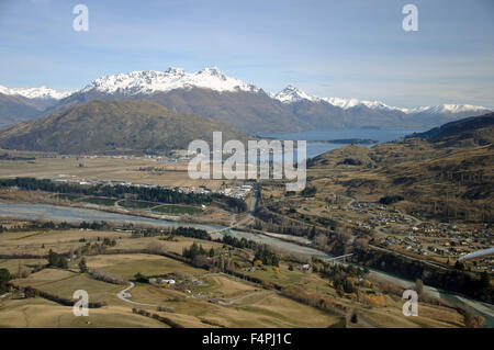 Queenstown et le lac Wakatipu, Otago, Nouvelle-Zélande Banque D'Images