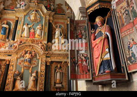 France, Bretagne, Saint-thégonnec, dans l'autel de l'église Notre-Dame Banque D'Images