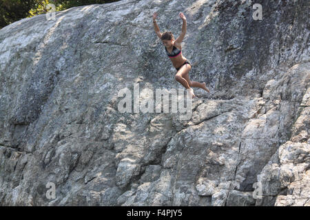 Saut de falaise Banque D'Images