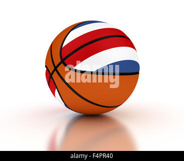 L'équipe de basket-ball du Costa Rica (isolated with clipping path) Banque D'Images