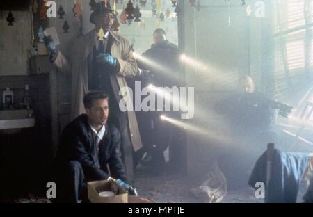 Brad Pitt et Morgan Freeman / Sept / 1995 réalisé par David Fincher [New Line Cinema] Banque D'Images