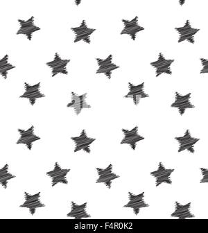 Dessin à la main transparente motif étoiles Illustration de Vecteur