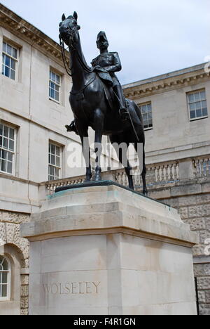 Le Maréchal Lord Wolseley Statue at Horse Guards Parade, Londres, Angleterre Banque D'Images