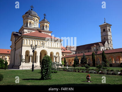 La cathédrale de couronnement de l'église orthodoxe roumaine, Alba Iulia, Balgrad, Transylvanie, Roumanie. Banque D'Images