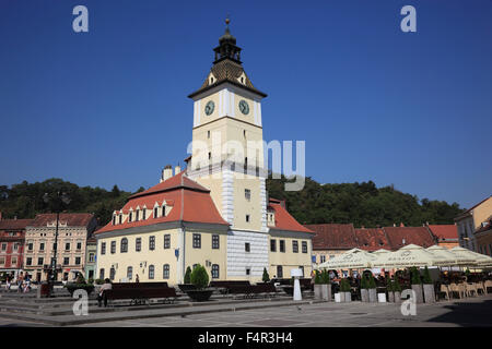 Ancien hôtel de Cronstadt, Casa Primariei, maintenant Musée historique, dans la vieille ville de la place place centrale de Brasov, Brasov, tr Banque D'Images