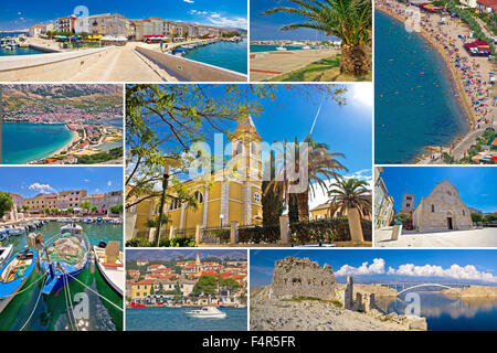 Île de Pag eté collage, Dalmatie, Croatie Banque D'Images