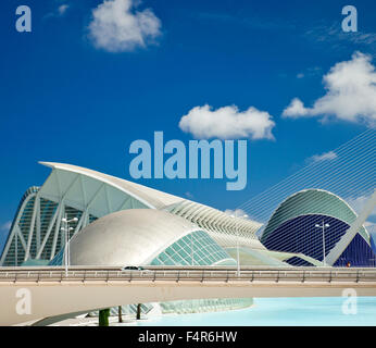 La Cité des Arts et des sciences (Ciudad de las Artes y las Ciencias), Valencia, Espagne. Banque D'Images