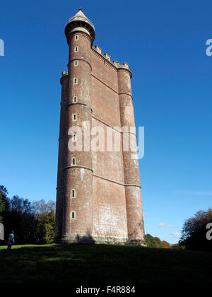 Le roi Alfred's Tower (Tour) ou Stourton, une énorme folie sur la Stourhead Estate achevé en 1772. Banque D'Images