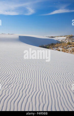 USA, United States, Amérique, Nouveau Mexique, White Sands, Monument National, National Park, sable, dunes, paysage, désert, vertical Banque D'Images