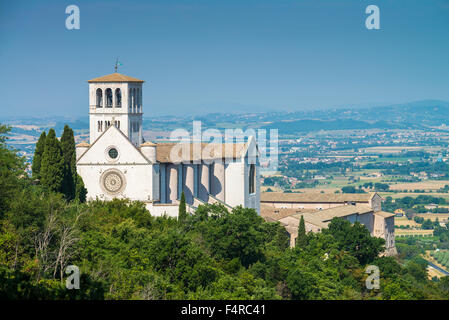 Basilique de San Francesco d'Assisi, Assisi, Umbria, Italie, Union européenne, Europe Banque D'Images