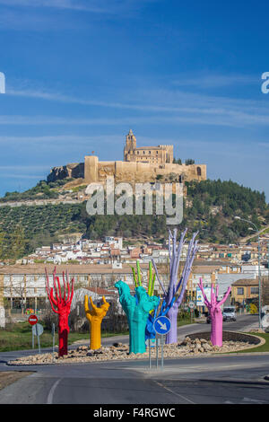 Alcaudete, ville, Andalousie, Jaen, Espagne, Europe, paysage, printemps, architecture, art, château, église, olive, colorées, couleurs Banque D'Images