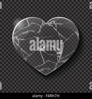 Cœur brisé en verre Illustration de Vecteur
