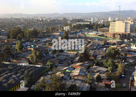 Donnant sur le nord de l'Éthiopie, Addis-Abeba, Skyline Banque D'Images