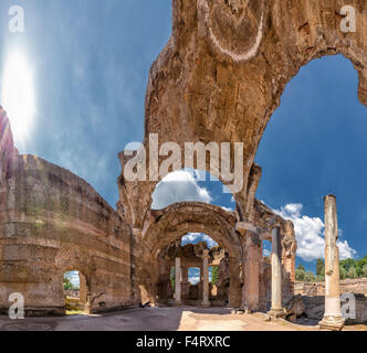 L'Italie, l'Europe, Tivoli, Lazio, ruines, Villa Adriana, château, printemps, Banque D'Images