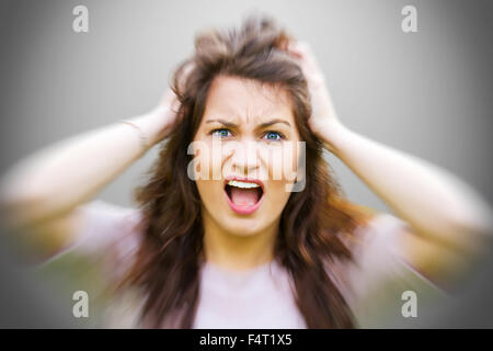 Femme stressée Banque D'Images