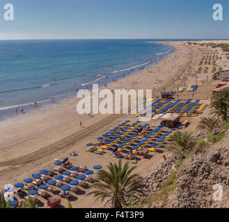 L'Espagne, l'Europe, Playa del Ingles, Gran Canaria, Îles Canaries, Playa de las Burras, paysage, été, plage, mer, personnage, sunsh Banque D'Images