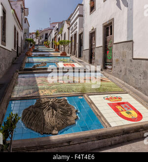 L'Espagne, l'Europe, Firgas, Gran Canaria, Îles Canaries, Paseo de Gran Canaria, Îles Canaries, ville, village, l'été, Banque D'Images