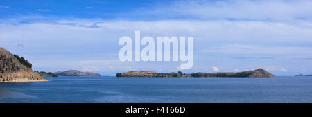 Amérique du Sud, Amérique latine, Pérou, le Lac Titicaca, panorama avec l'île suasi Banque D'Images