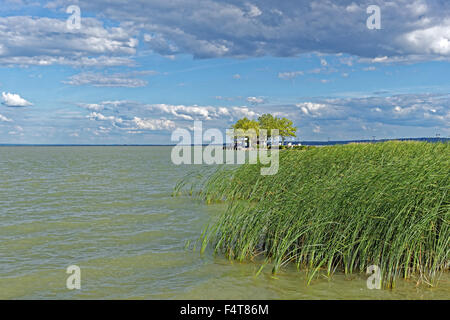 Promenade de la Banque mondiale, de la mole, jetée, lac Balaton, télévision Banque D'Images